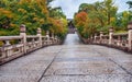 The way to the Otani Hombyo mausoleum over the Entsu Bridge. Kyoto. Japan Royalty Free Stock Photo