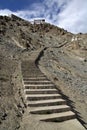 The way to Shanti Stupa in Leh, Ladakh Royalty Free Stock Photo