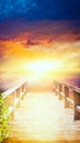 Way to sky . Stairway to heaven . Way to God . bright light from heaven . Royalty Free Stock Photo