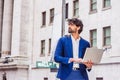 Young East Indian American Business Man traveling, working in New York City Royalty Free Stock Photo