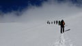 Way to the summit on glacier