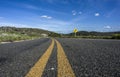 Low angle view of asphalt in the road of countryside, Serro, Minas Gerais, Brazil Royalty Free Stock Photo