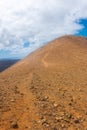 Way for the top of Caldera Blanca volcano, Lanzarote,  Spain Royalty Free Stock Photo