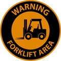 2-Way Warning Forklift Area Sign On White Background