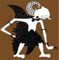 Black and Bhite with Brown background Arjuna Javanese Shadow Puppet