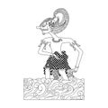 Wayang kulit character in zentangle style