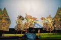 Wayang kulit or puppet traditional art from Java, Indonesia in regional art performances Royalty Free Stock Photo