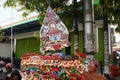 Wayang Kulit sellers on the streets, while exhibiting their selling products in Tegal / Central Java, Indonesia,