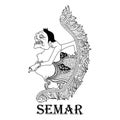 Wayang kulit semar character in zentangle style