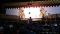 Wayang kulit,shadow puppet show at the art stage. Yogyakarta - Indonesia, December 27,2023 Royalty Free Stock Photo