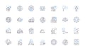 Wayfinding line icons collection. Navigation, Direction, Signage, Orientation, Mapping, Sightline, Guidance vector and