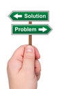 Waymark arrows solution problem. Royalty Free Stock Photo