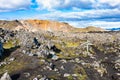 waymark at Laugahraun lava field in Iceland