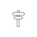 Waymark pointer line icon. Element of road and bridges construction