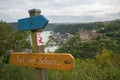 Waymark of Rhine Castle Trail close to Sankt Goar, Germany