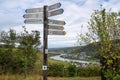 Waymark of Rhine Castle Trail and Mosel Trail close to Winningen, Germany