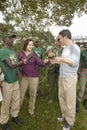 Wayne Pacelle CEO of Humane Society of United States checking anti-snaring patrol in Tsavo National Park, Kenya, Africa Royalty Free Stock Photo