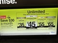 Walmart supercenter store Straight Talk cellphone section prices