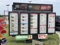 Wendys fast food restaurant drive thru order menu