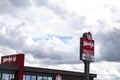 Wendys fast food restaurant street sign