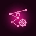 waypoints and compass neon icon. Elements of Navigation set. Simple icon for websites, web design, mobile app, info graphics