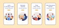 Ways to make donations onboarding mobile app screen flat vector template