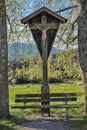 Wayside Cross And Bench, Pilgrimage Place Upper Bavaria