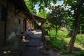 Wayside old houses in sunny summer