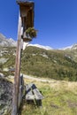 Wayside shrine in the north italian alps Royalty Free Stock Photo