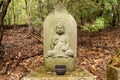 Wayside stone carved Buddha statue.