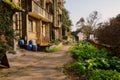 Wayside vegetable garden before deserted dwelling building