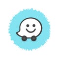 Waze logo. Waze is a real-time automotive traffic social application. Waze app . Kharkiv, Ukraine - October, 2020