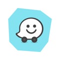 Waze logo. Waze is a real-time automotive traffic social application. Waze app . Kharkiv, Ukraine - October, 2020