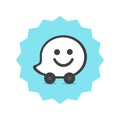 Waze logo. Waze is a real-time automotive traffic social application. Waze app . Kharkiv, Ukraine - October, 2020