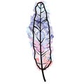 WAztec style feathers symbolizing native American culture o colorful watercolors background with mandala lace tattoo style