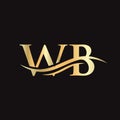 WB logo design. Initial WB letter logo design Royalty Free Stock Photo
