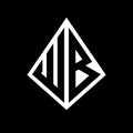 WB logo letters monogram with prisma shape design template