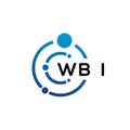 WBI letter technology logo design on white background. WBI creative initials letter IT logo concept. WBI letter design Royalty Free Stock Photo