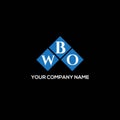 WBO letter logo design on BLACK background. WBO creative initials letter logo concept. WBO letter design Royalty Free Stock Photo