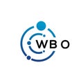 WBO letter technology logo design on white background. WBO creative initials letter IT logo concept. WBO letter design Royalty Free Stock Photo