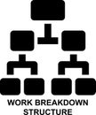 wbs, work, breakdown, structure, hierarchy, organization solid glyph icon