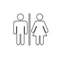 WC bathroom toilet sign line black icon Royalty Free Stock Photo