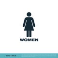 WC Gender Sign, Women Icon Vector Logo Template Illustration Design. Vector EPS 10 Royalty Free Stock Photo