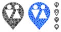 WC Map Marker Mosaic Icon of Spheric Items Royalty Free Stock Photo
