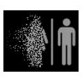 White Decomposed Pixelated Halftone WC Persons Icon