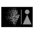 Bright Disintegrating Dot Halftone WC Persons Icon