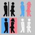 WC sign. Boy and girl toilet icons