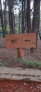 Wc sign in the Forrest