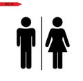 WC sign icon. Toilets Icon Unisex.Toilet symbol. Vector man and woman icons. Royalty Free Stock Photo