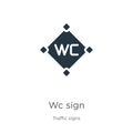 Wc sign icon vector. Trendy flat wc sign icon from traffic signs collection isolated on white background. Vector illustration can Royalty Free Stock Photo